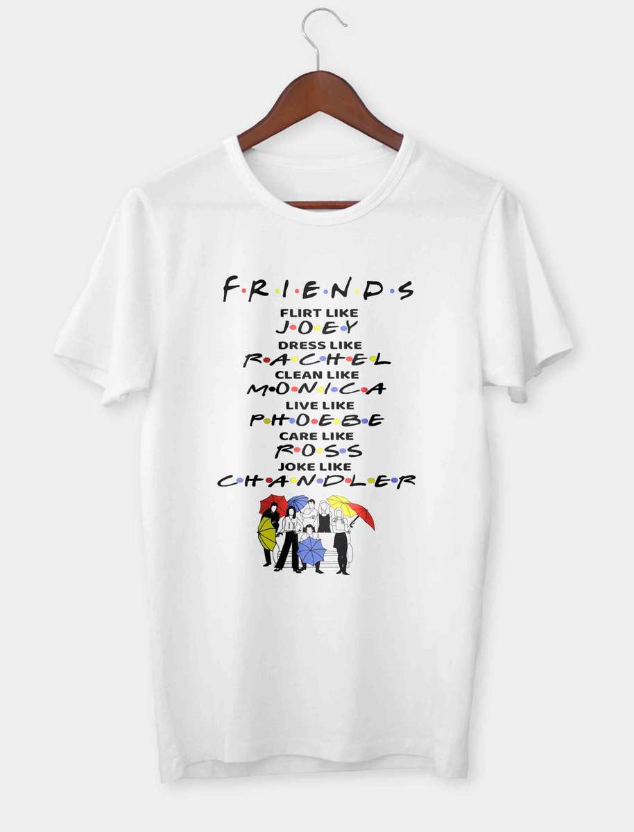 Friends White cotton T-shirt flirt like Joey - Medium