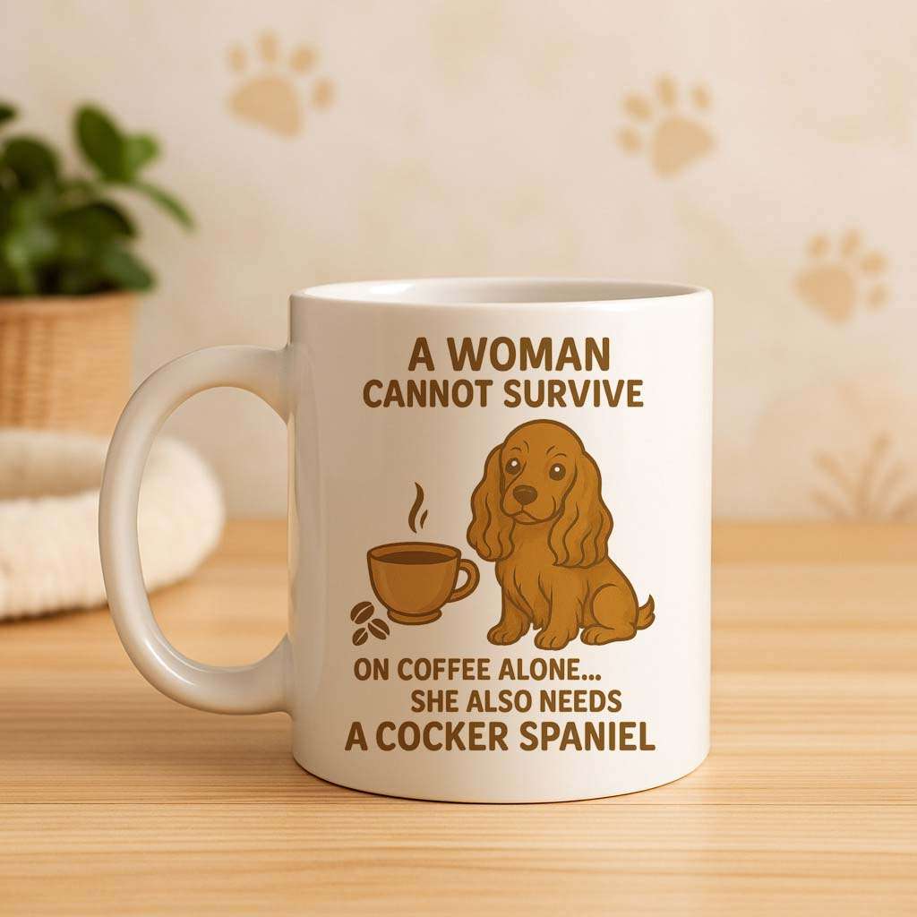 Cocker Spaniel Coffee Mug  Coffee Alone Isn't Enough