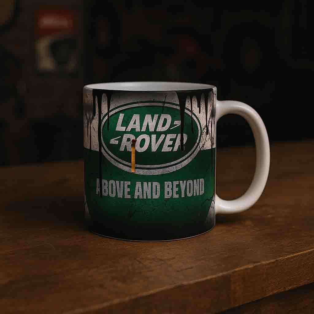 Land Rover 2 oil stain coffee mug