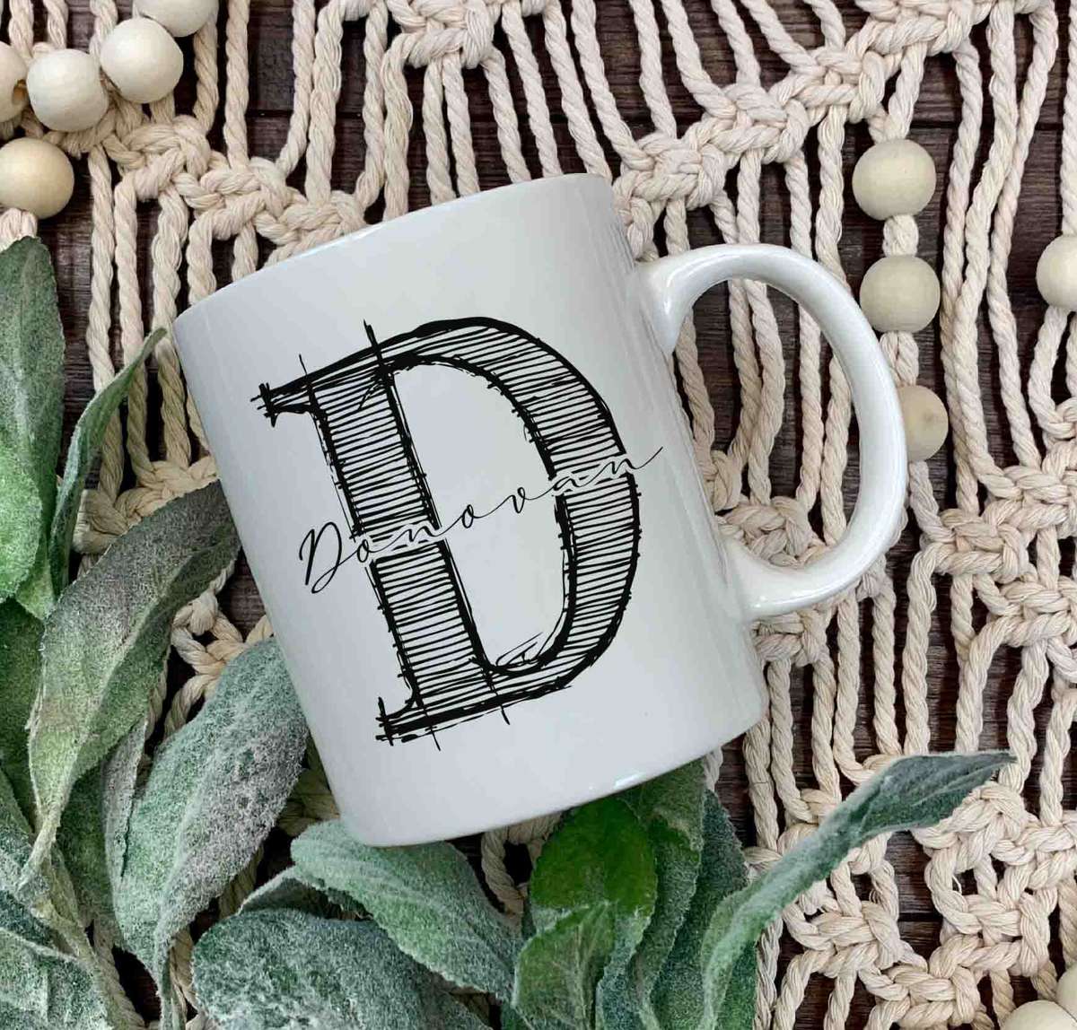 Initial and name coffee mug 1