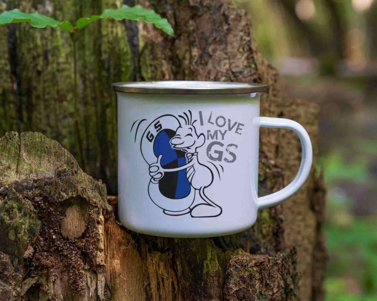 I love my GS Motorcycle enamel mug