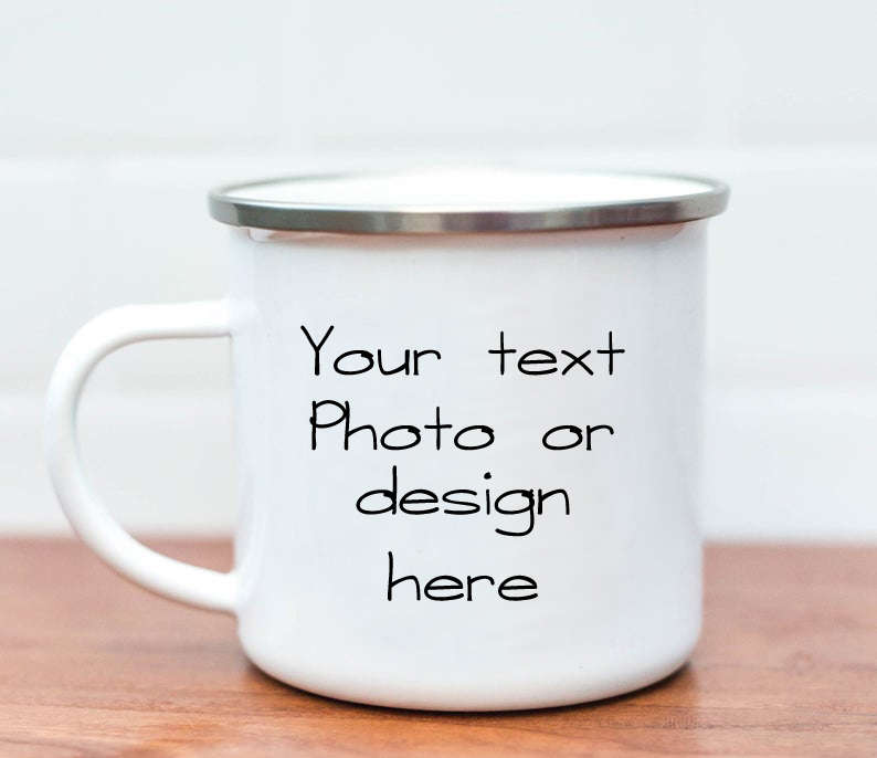 Custom white enamel Sublimation mug
