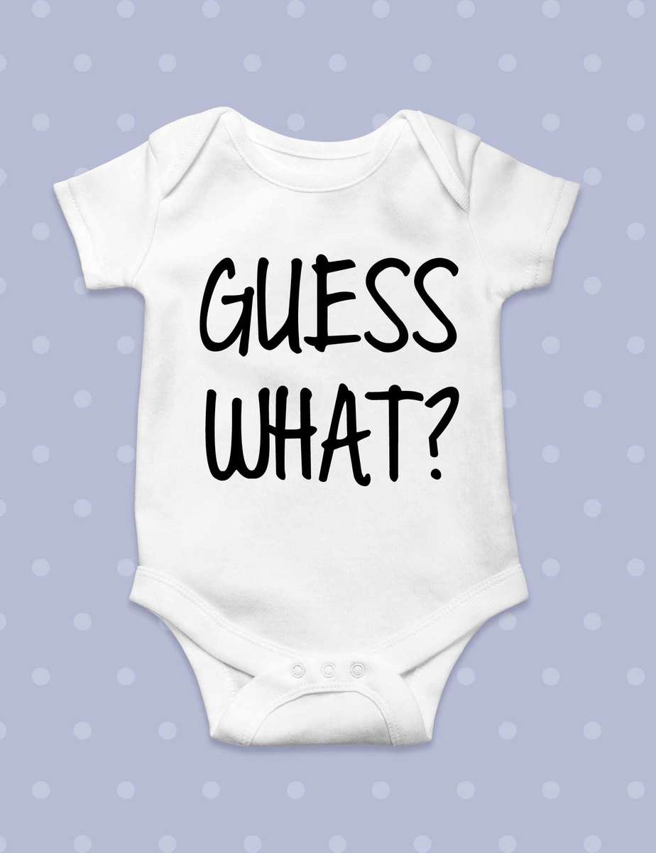 Guess what Pregnancy announcement baby grow