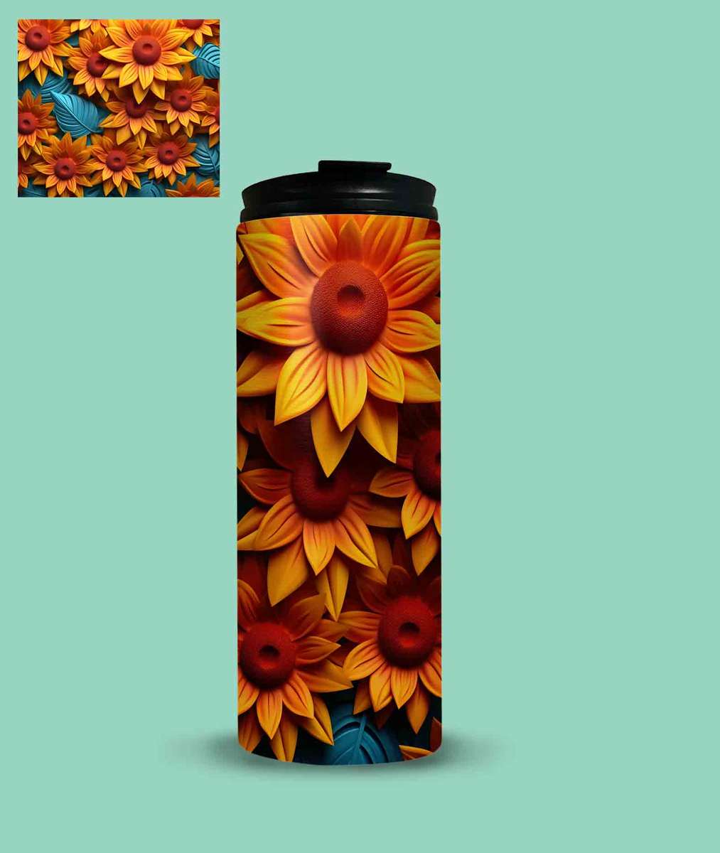 Custom water bottle sun flower 2