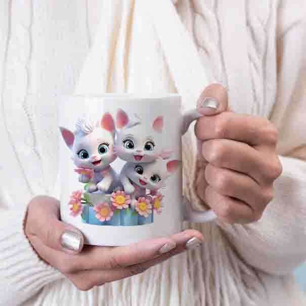 Cute 3D cats coffee mug 4
