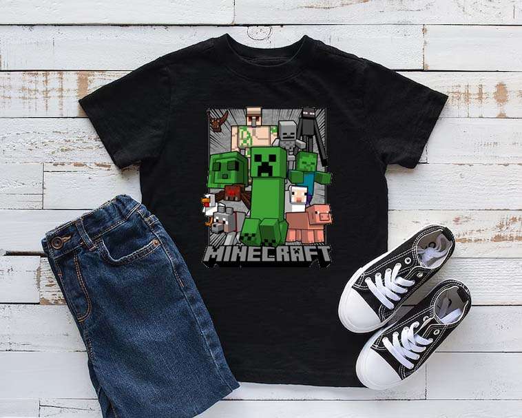 Minecraft Mob Squad T-Shirt  Creeper & Friends Design