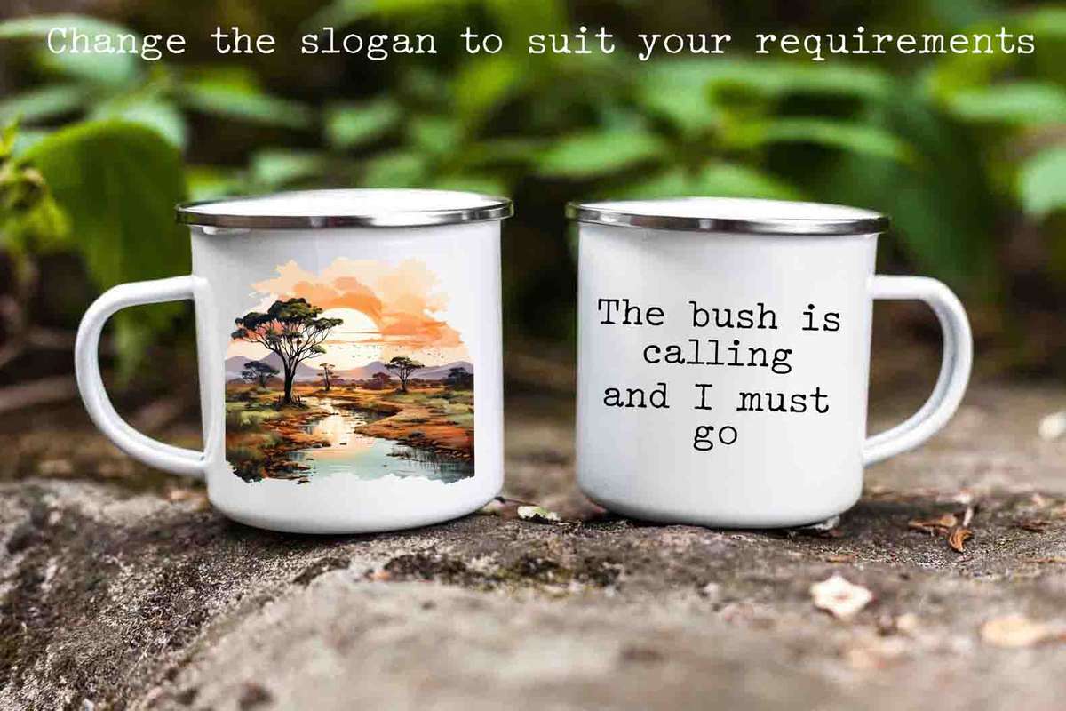 African landscape enamel mug 10