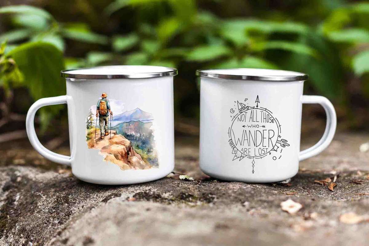 Hiking enamel mug 12