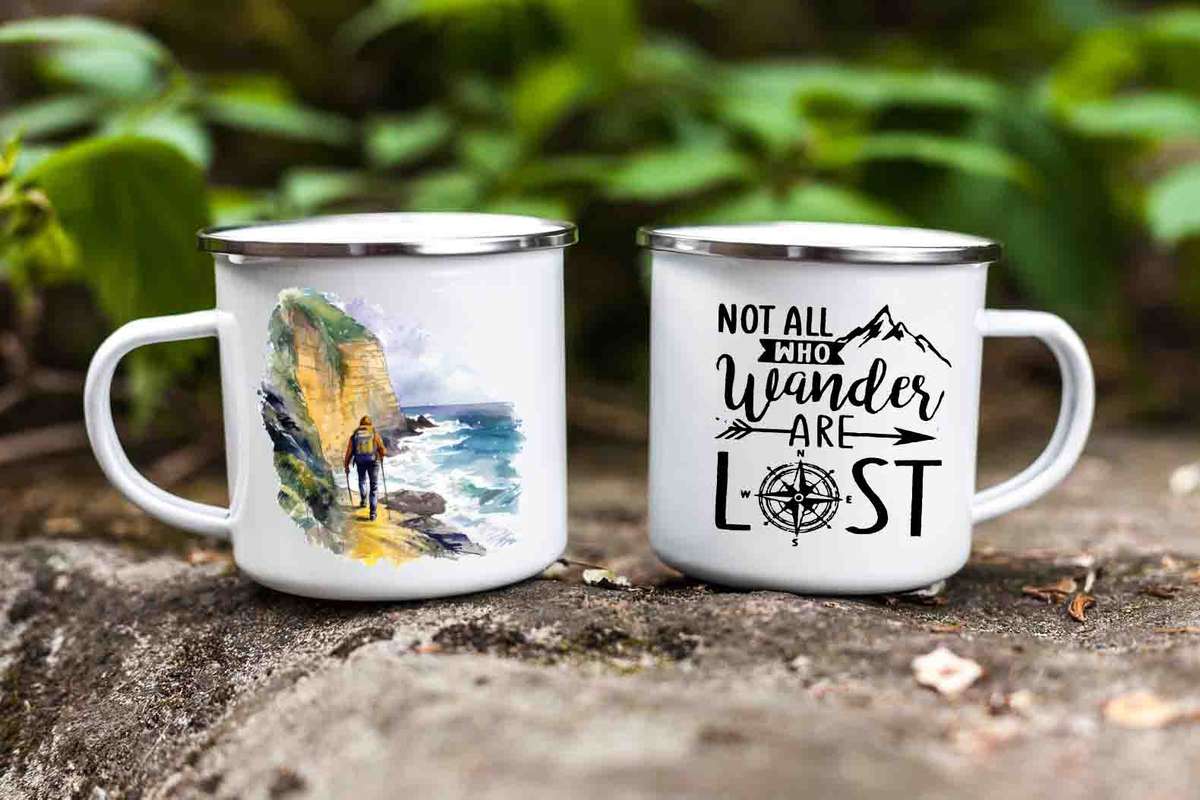 Hiking enamel Tin mug 6