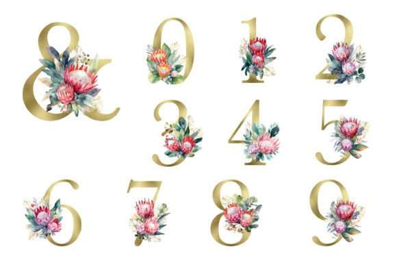 Initial and protea mug