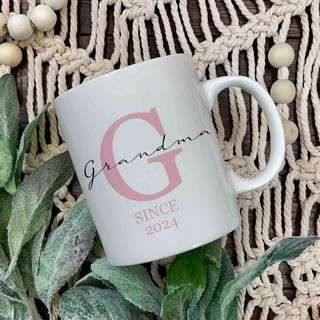 Pregnancy Grandma Initial mug