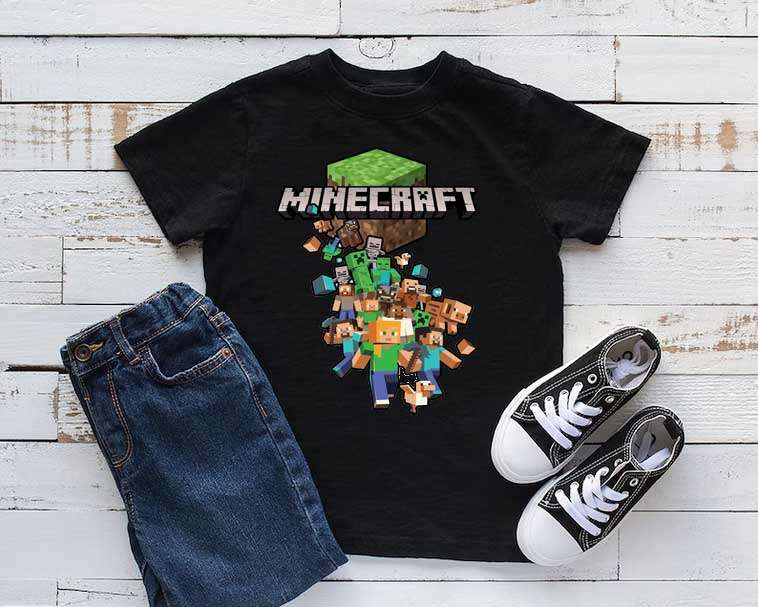 Minecraft Explosion T-Shirt  Pixel Hero Burst for Kids