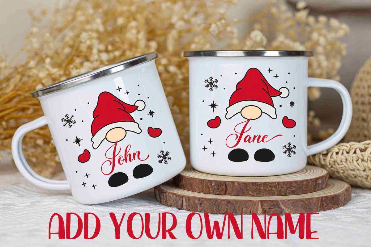 Christmas enamel mug Gnome