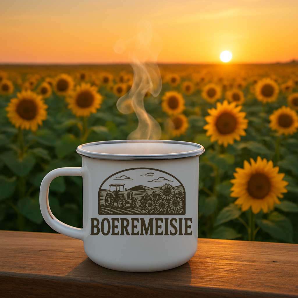 Afrikaans Mug Boeremeisie Sunflower Tractor