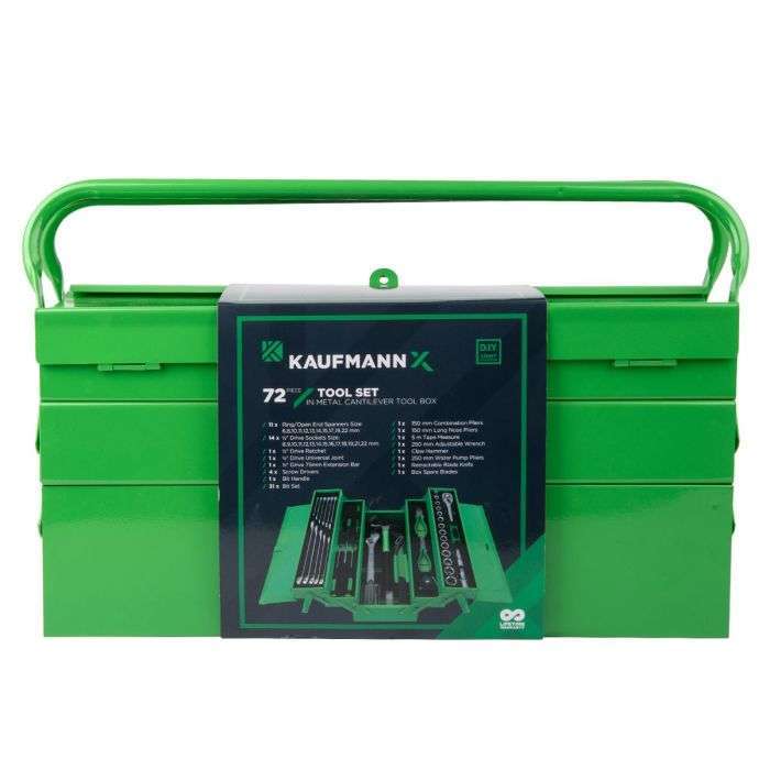 KAUFMANN X TOOL SET CANTILEVER 72 PCS 5-TRAY