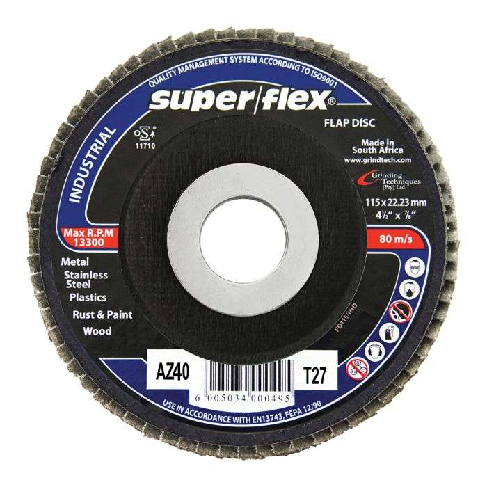 SUPERFLEX FLAP DISC INDUSTRIAL 115MM 40G