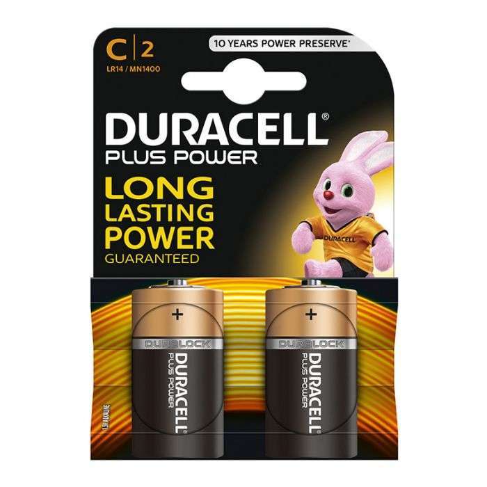 DURACELL BATTERY PLUS C 2 PK