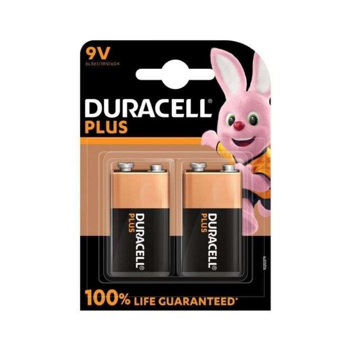 DURACELL BATTERY PLUS 9V 2 PK