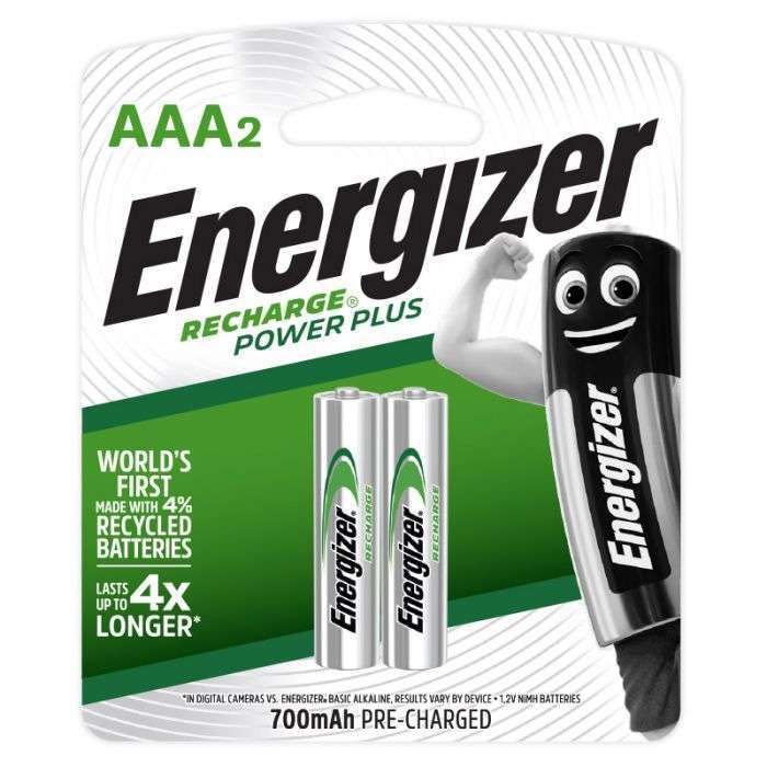 ENERGIZER BATTERY RECHARGE POWERPLUS AAA 2PK 700MA
