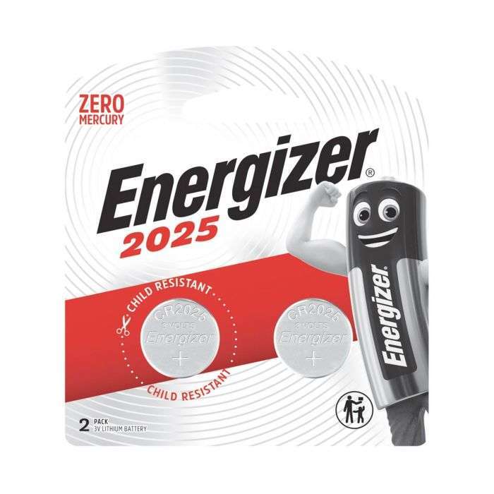 ENERGIZER BUTTON BATTERY 3V 2025 2PK
