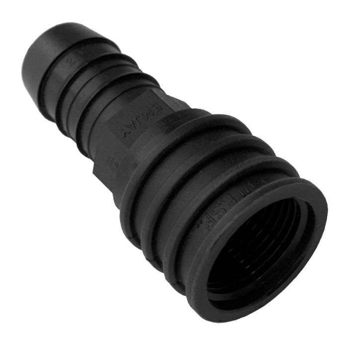 EMJAY ADAPTOR FEMALE 15MMX1/2 INCH BLACK