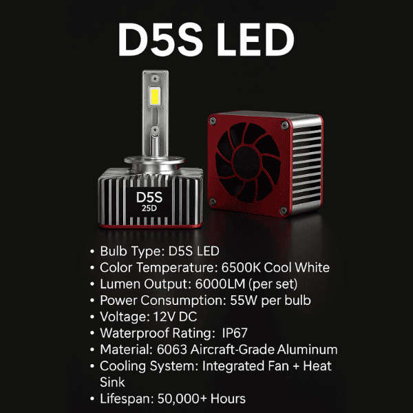 D5S 25D Xenon LED Headlight Bulbs - Set of 2