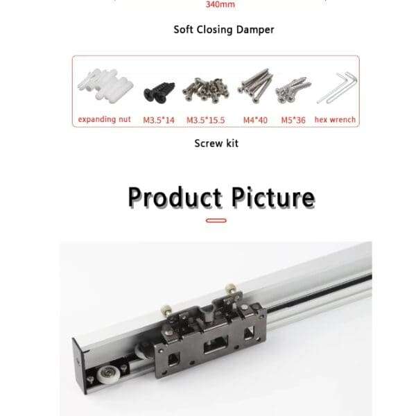 Concealed Sliding Door Track Set  1.2m Ghost Door System with Soft Closing Feature