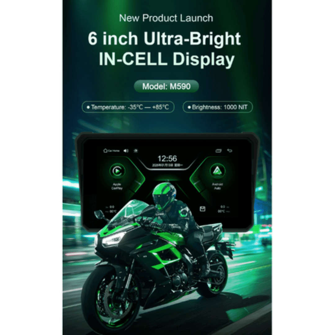 Motorcycle DVR 6.25 Display  Wireless CarPlay, Android Auto, GPS