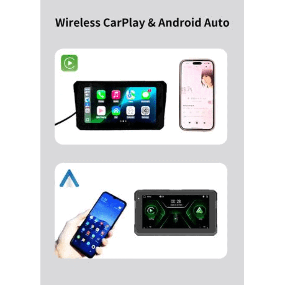 Motorcycle DVR 6.25 Display  Wireless CarPlay, Android Auto, GPS