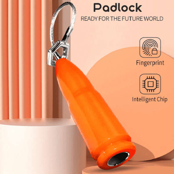 Anti-theft Smart Mini Fingerprint Padlock - T01 (Orange)
