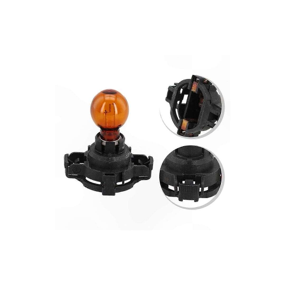 Car Turn Signal Light with Bulb Socket  PY24W 12V 4300K | OEM 1300610092 (SET)