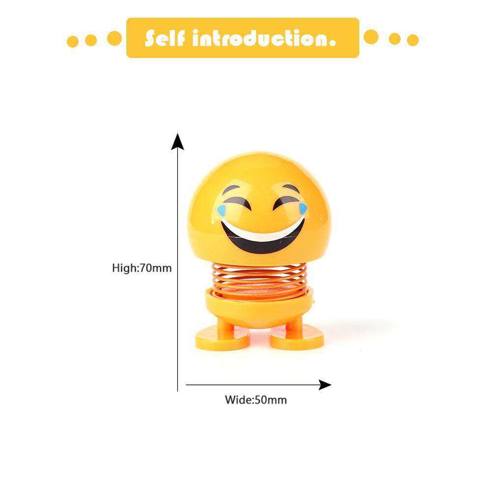 Emoji Spring Shaking Head Car Ornament Figure Dashboard Decoration Indoor Bounce Toy Doll Accessorie