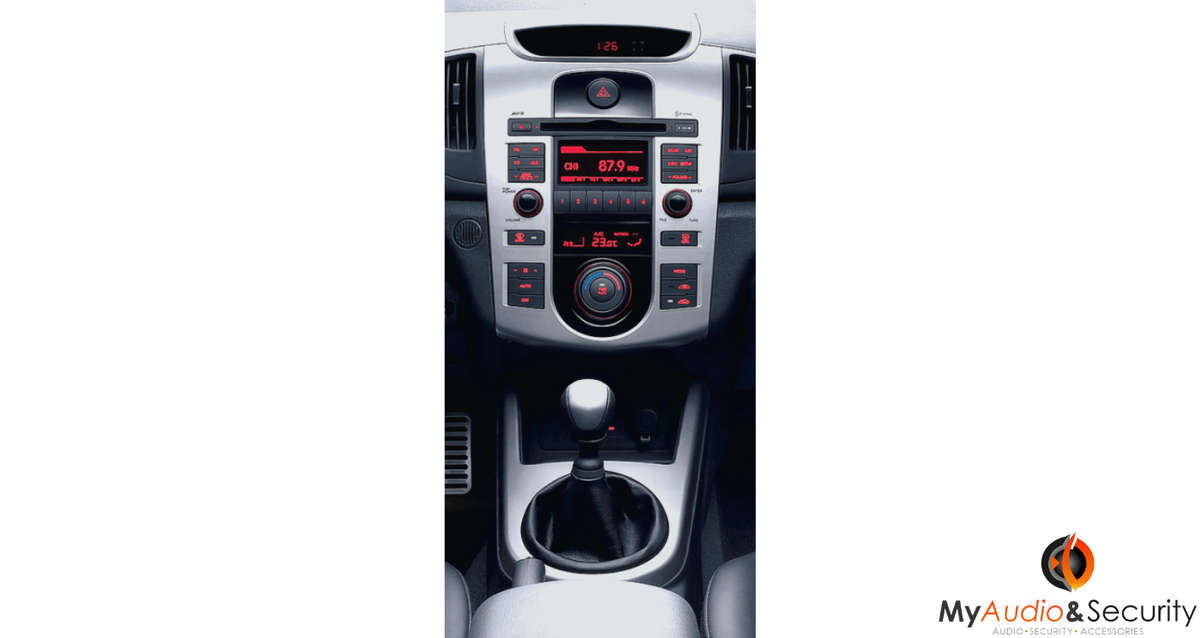 Kia Forte Auto AC Silver 2Din Fascia Trimplate 2009