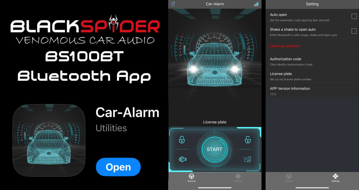 Blackspider Bs100bt One Way Alarm With Smartphone Compatibility