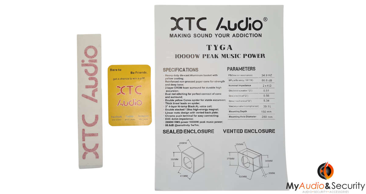 XTC TYGA 12" 10000W DVC SUBWOOFER