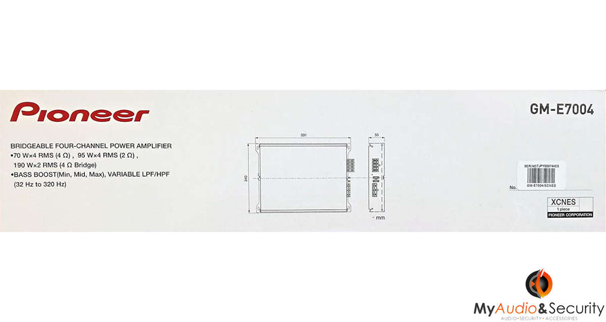 Pioneer GM-E7004  4 Channel 4x70W Amplifier