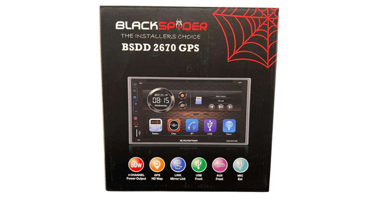 Blackspider BSDD2670 CD DVD BT AUX Radio with GPS Card