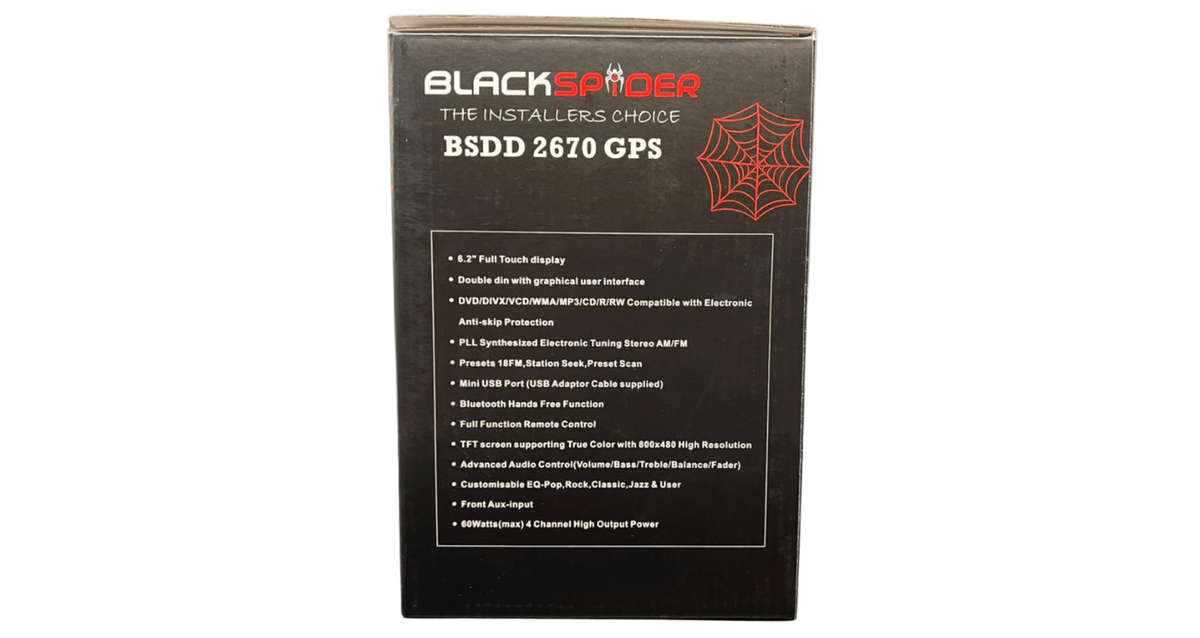Blackspider BSDD2670 CD DVD BT AUX Radio with GPS Card