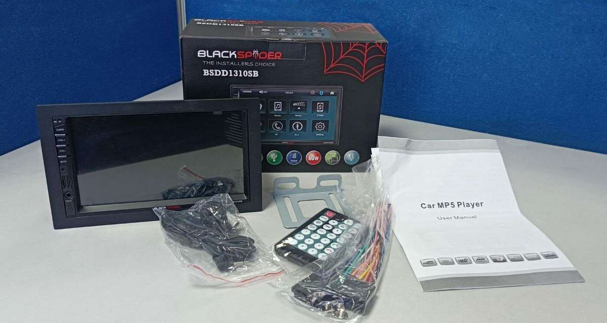 Blackspider BSDD1310SB 2Din Short Base Bluetooth USB Ext Mic Media Player