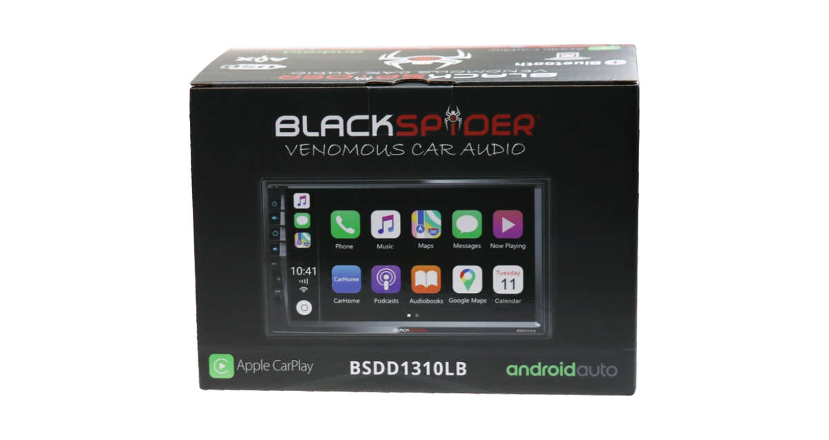 Blackspider Bsdd1310lb 2Din Bluetooth Wired Apple Carplay Android Auto Radio