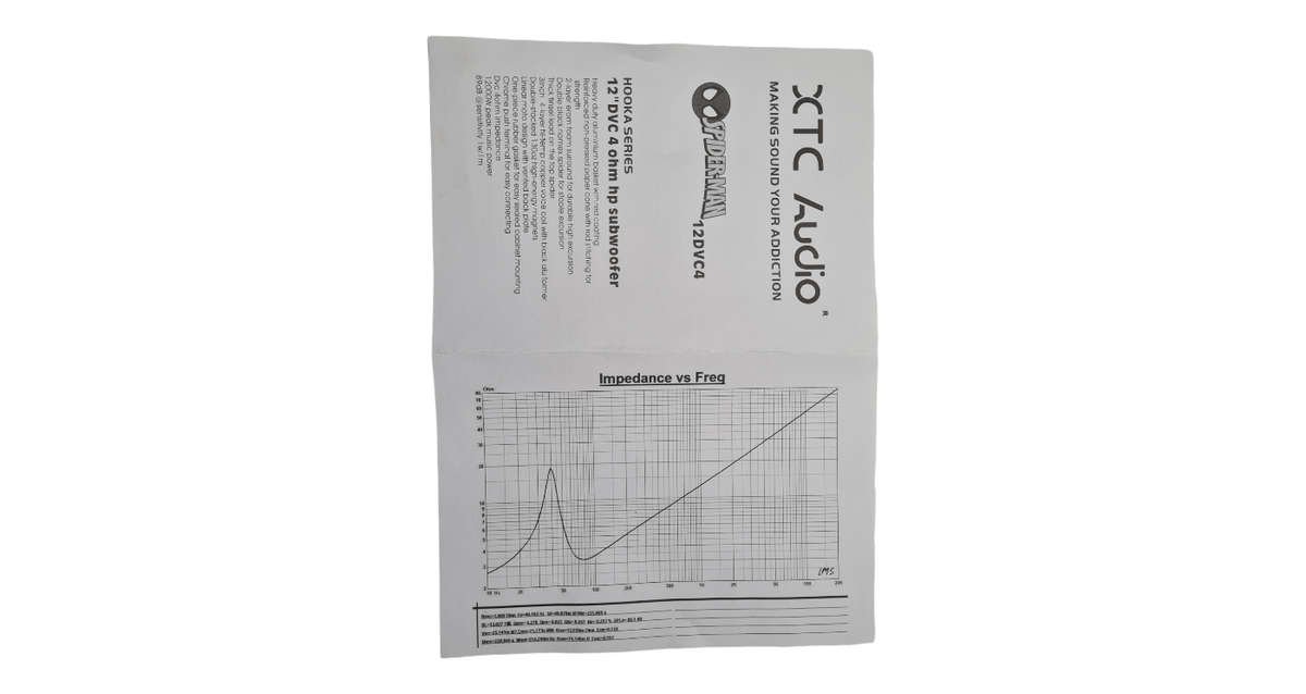 XTC Spiderman 12" 12000W DVC Subwoofer