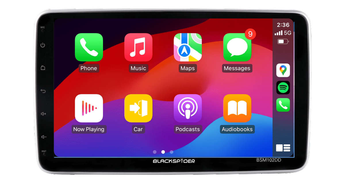 Blackspider Bsm102dd 10.1 Wireless Apple Carplay And Android Auto 2Din Rotate Radio
