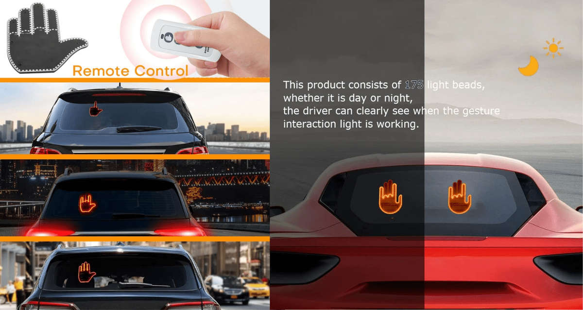 LED Hand Gesture Car Light with Remote Control