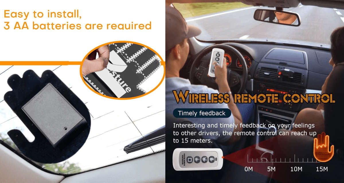 LED Hand Gesture Car Light with Remote Control