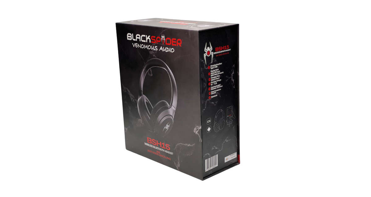 Blackspider BSH15 ANC Active Noise Cancelling Bluetooth Headphones
