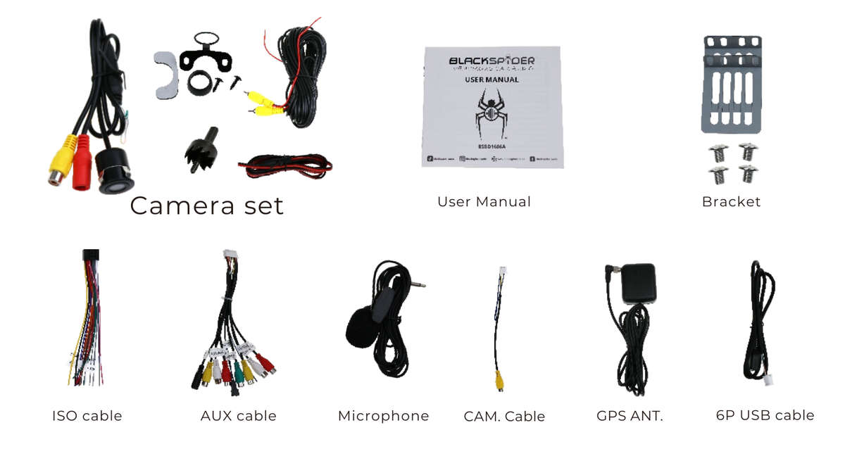 Blackspider Bsdd1686a 6.86" Single Din Wireless Apple Carplay Android Auto Radio