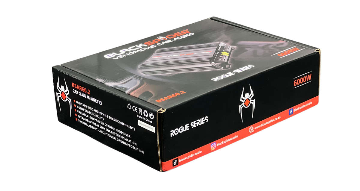 BlackSpider BSAR60.2 Rogue Series 6000W 2 Channel Amplifier