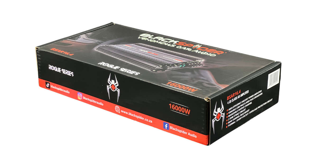 BlackSpider BSAR16.4 Rogue Series 16000W 4 Channel Amplifier