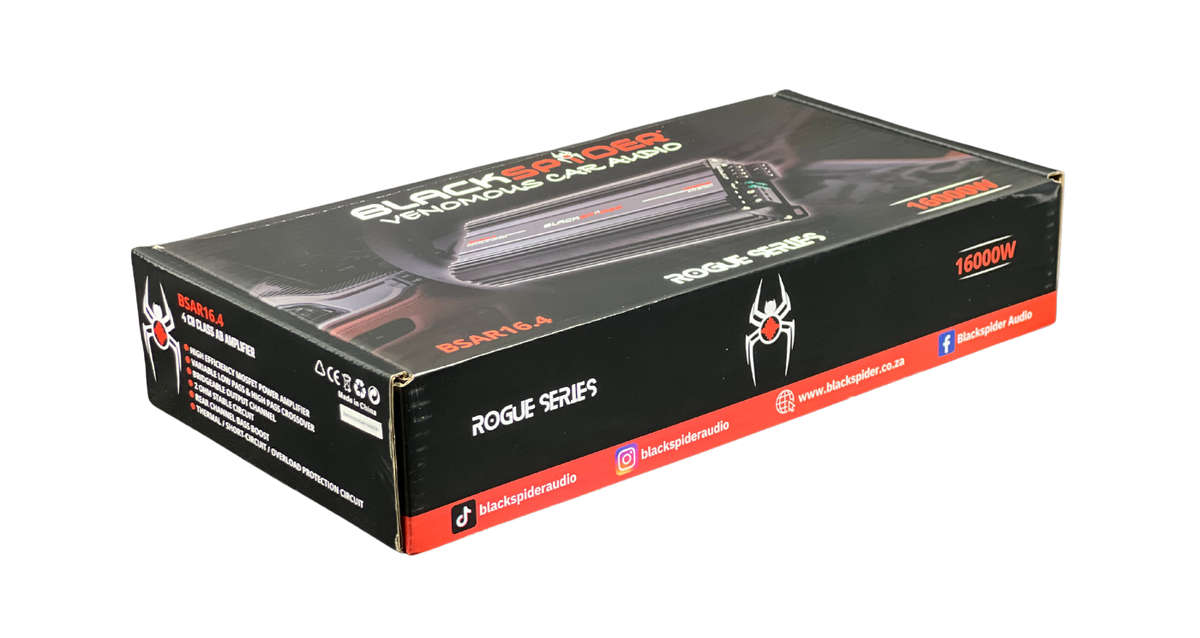 BlackSpider BSAR16.4 Rogue Series 16000W 4 Channel Amplifier