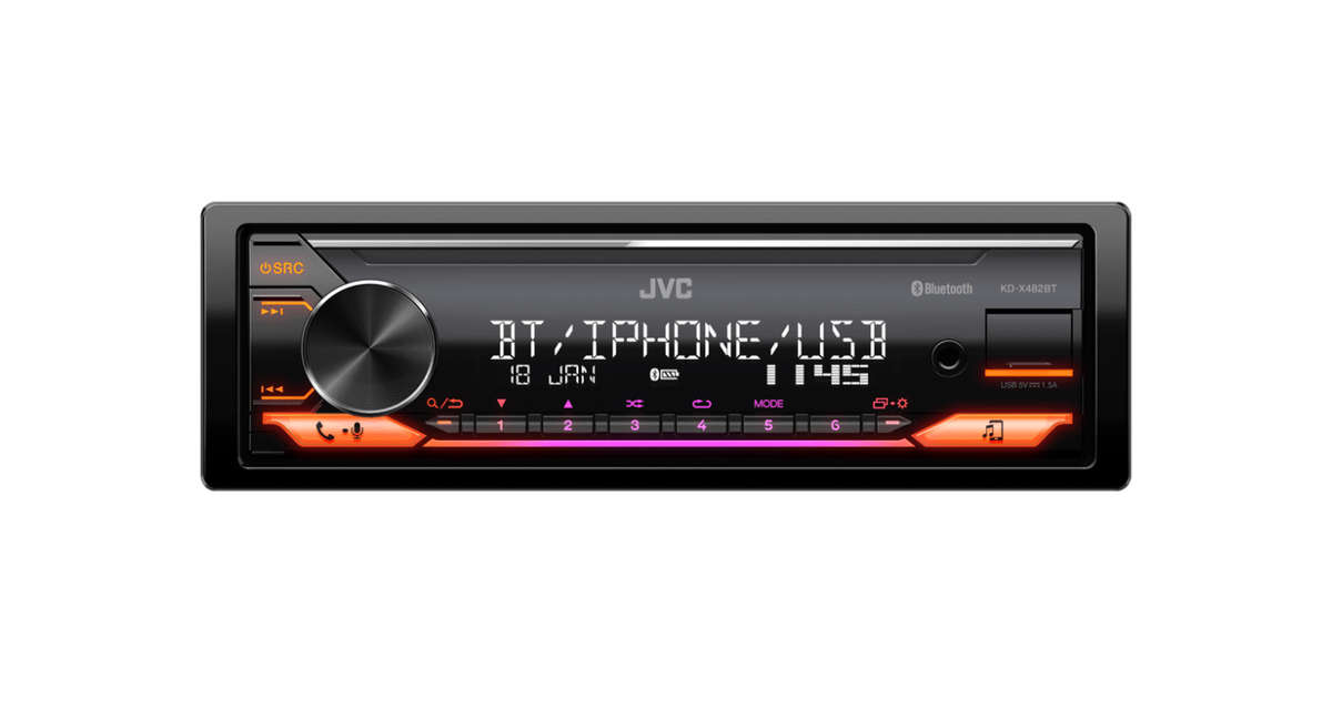 Jvc Kd-X482bt Radio Single Din With Bluetooth